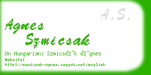 agnes szmicsak business card